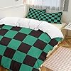 INFLAG Anime Bedding Set, 3-Piece Anime Duvet Cover Full Size Ultra Soft Breathable 3D Printed Microfiber Comforter Cover, Cartoon Quilt Cover, Teen Comforter Cover with 2 Pillowcases (Full,Green) #4