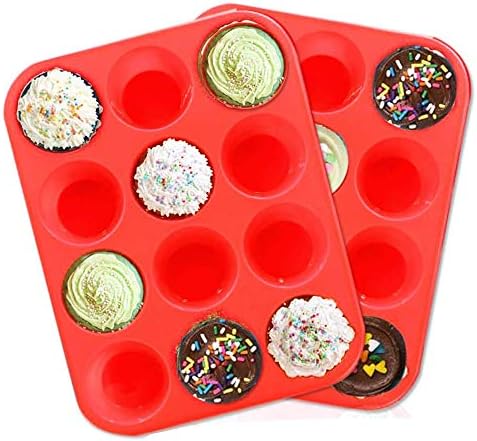 Silicone Muffin Trays for 12 Muffins Non-Stick Muffin Cupcake Tin, Baking Mould for Muffins or Cupcakes Bakeware