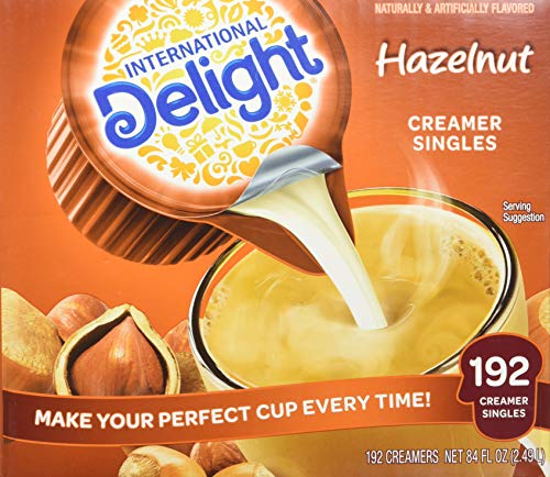 International Delight Hazelnut Coffee Creamer Singles, 192 Count