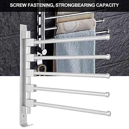 Portasciugamani da bagno girevole, con barra per