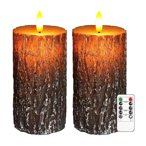 LED Baumkerzen mit Batterie 20 Justup Flammenlose LED-Kerzen, Set von 2 Flackernde LED Kerzen mit...
