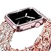 VIQIV Bling Protective Face Bumper Case Cover for Compatible with Apple Watch 38mm 42mm 40mm 44mm, Crystal Diamond Plate Frame Compatible with Apple iWatch Series 4 3 2 1 Rose Pink