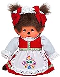 Das Monchhichi hält in seiner rechten Hand einen Nuckel, den es in den Mund stecken kann