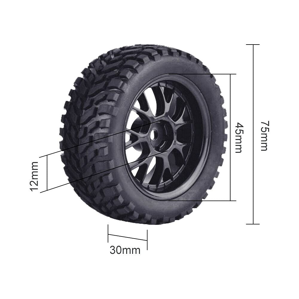 Amazon | 4個75MMスーパーソフトラバーラリーカーホイールリム