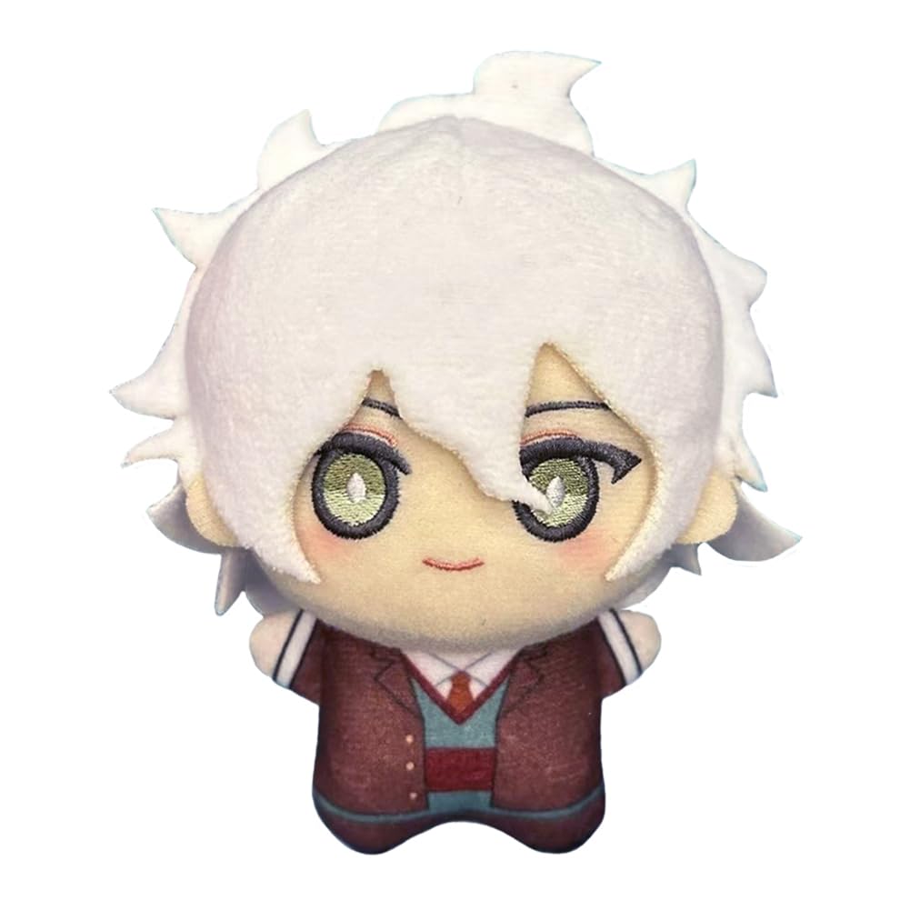 Anjinguang Nagito Komaeda Plush Figure Anime Enoshima Junko/Nanami Chiaki Plush Pendant 10CM Cute Stuffed Mini Pillow Cartoon Figurine Bag Accessories