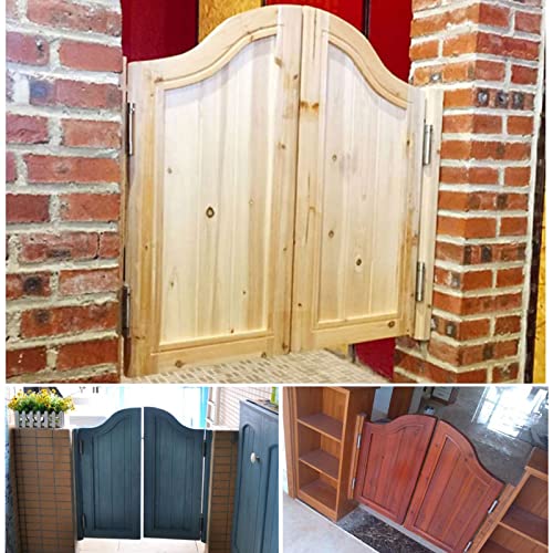Cafe Swinging Doors,Unfinished Interior Swing Solid Wood Door Saloon Door,Self Closing Parlor Butler Door,Fence Gate For Bar Kitchen Terrace Emporium,Include Hinges,Custom (W 32 X H 39In) #TOP6