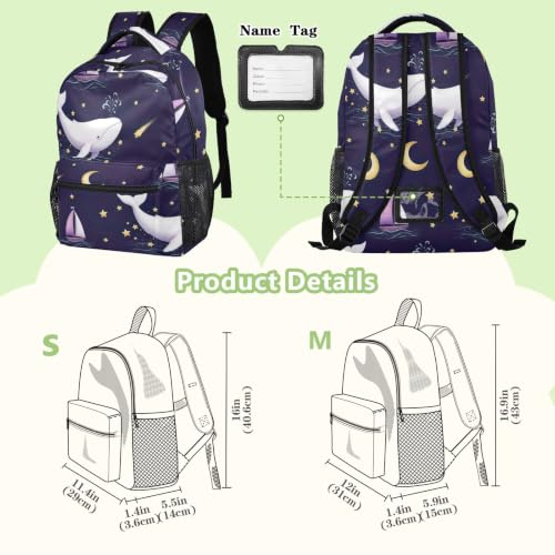 Sac à dos d'école mignon violet baleine, le cadeau de rentrée idéal