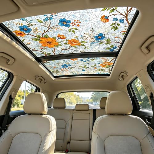 Vinilo decorativo para techo solar coche diseño vitrales 3D miniatura 7