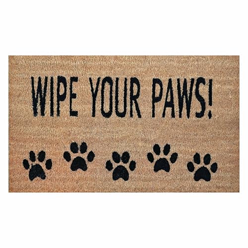 Image of Indoor Outdoor Rug with Heavy Duty Backing - Front Door Mat with Non-Slip Rubber Backing - Natural Coco Coir Welcome Mat - Heavy Duty Door Mat Outside Entrance - Dirt Trapper Entryway Kitchen Mat