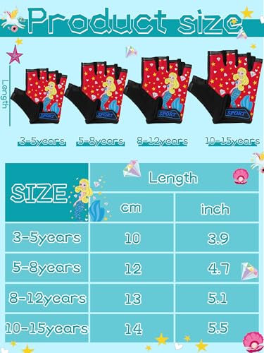 Image of Boao 3 Pairs Kids Half Finger Bike Gloves