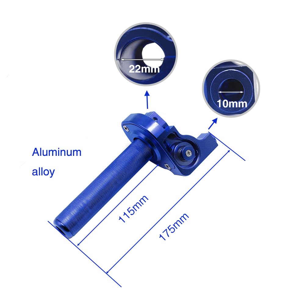 Agarre del acelerador para motocicleta, 22 mm, aluminio CNC, giro rápido con cable del acelerador y agarre del manillar para CRF50 KLX SSR TTR 110 125 150 200 250cc Dirt Pit Bike ATV Mini Bike
