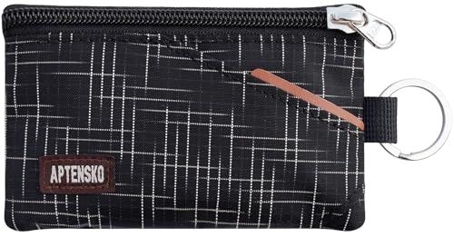Image of RFID Blocking Travel Wallet with Adjustable Lanyard, Small Nylon Zipper Pouch and Badge Holder for ID, Credit Cards, Cash, Keys, Commuters (Black+)