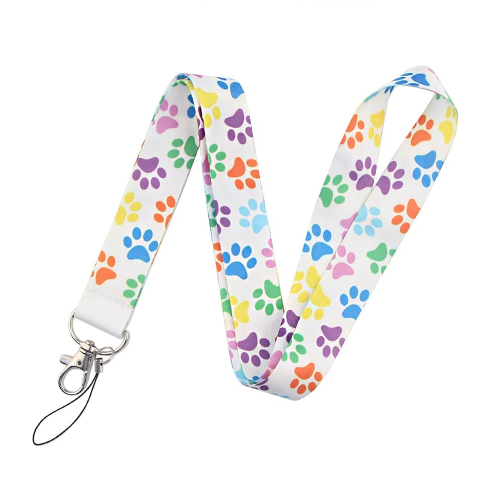 hansum Lanyard Neck Strap, Cartoon Animal Lanyards with Safety Buckle, for ID Badge Holder, Keys, Work Permits, Mobile Phones (Color : Cat paw 2, Size : 45cm)