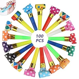 100 Stuks Herriemakers Feestblazers Trompetten Lawaaimaker Children’s Party Blower Musical Blowouts Party Blower voor…