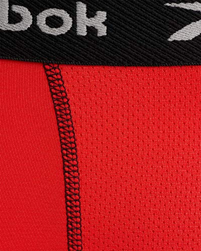 Reebok Men's Boxer Briefs – 4 Pack Quick Dry Moisture Wicking Performance Mens Underwear - Stretchy Soft Boxers for Men S-XL, Size Large, Black/Orange/Charcoal2