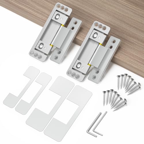 Bartuda 2 Pack Hidden Door Hinges, Ultra-Thin Heavy Duty Adjustable Invisible Concealed Hinges for Secret Doors, Pantries & Closets, Silent Smooth 110° Opening Design by bartuda - Image 4