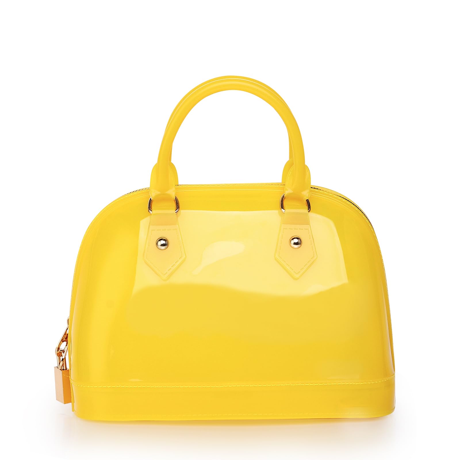 Jelly Crossbody Purse Shoulder Bag, Candy Color Tote Satchel Top-Handle Handbags for Women (Yellow)