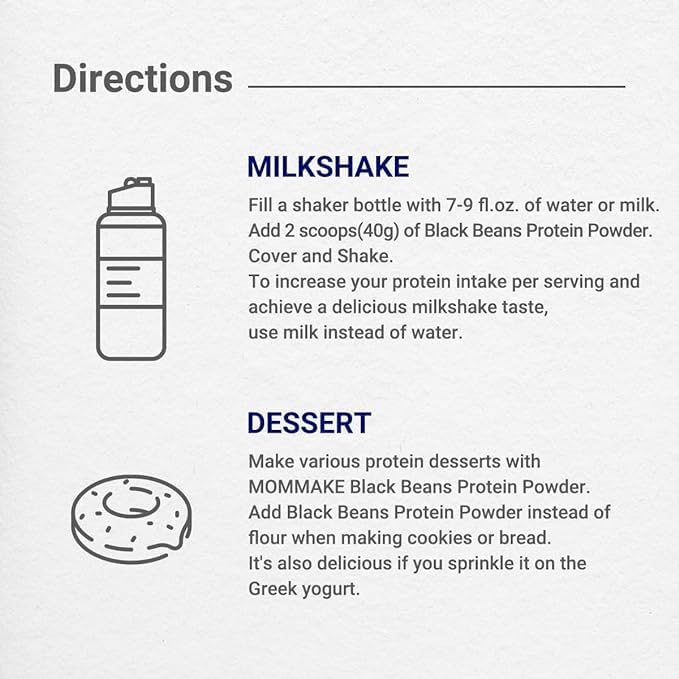Miniatura 4 de Black Beans - Batido de proteína en polvo, 0.6 libras (9.88 oz), sésamo negro, 0.74 oz de proteína a base de plantas (9.88 oz)