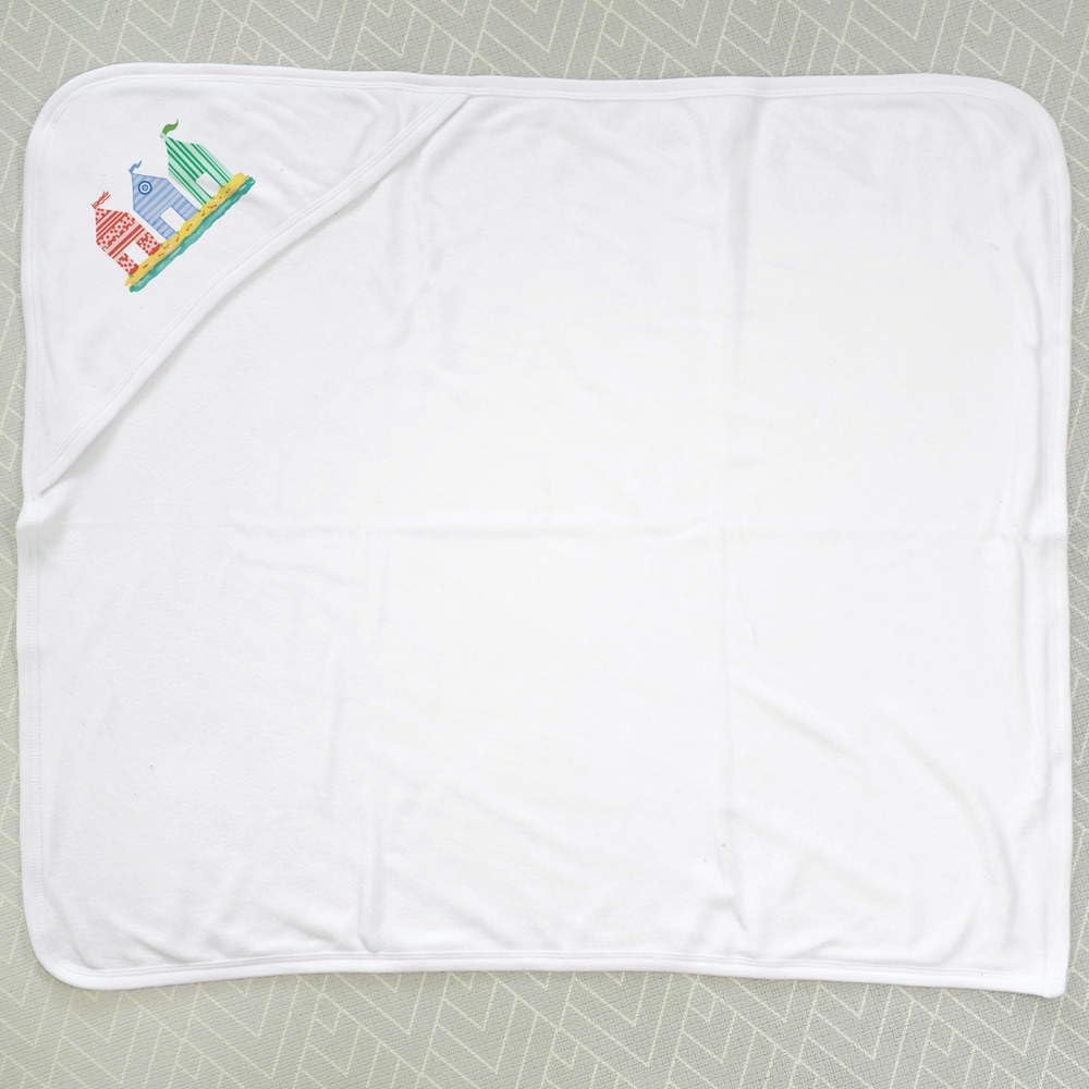 Azeeda 'Beach Huts' Baby Hooded Towel (HT00036188)