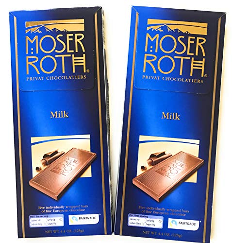 Moser Roth Premium Milk Chocolate bars (Pack of 2)