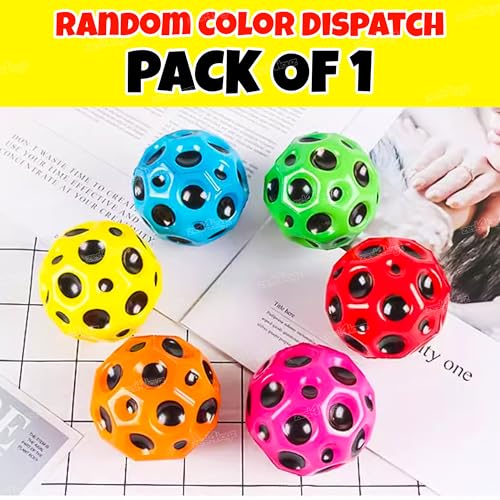 Image of Zest 4 Toyz Bouncing Moon Ball for Kids with Soft Rubber Stress Ball Set Playground Toy Best Gift for Boys and Girl - Pack of 1 (Random Color)