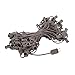 Novelty Lights 100 Foot C7 Outdoor String Light Christmas Stringer - Patio String Lights - Candelabra Base (C7/E12) - 12" Spacing - Brown Wire