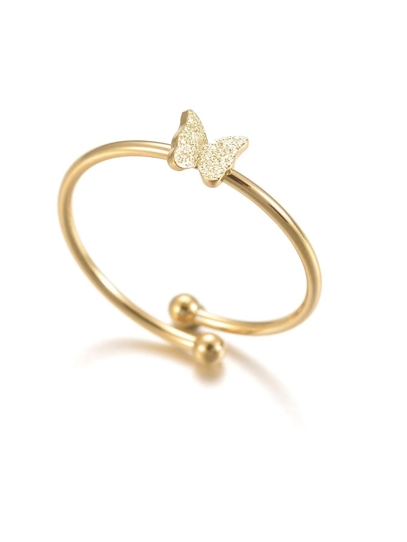 El Regalo 1PC Cute Stainless Steel Butterfly Ring- Anti Tarnish, Adjustable Butterfly Finger Rings for Girls & Women (Gold) (B0CZ48NWLL) Amazon Price History, Amazon Price Tracker