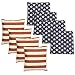 Weatherproof Duck Cloth Cornhole Bags - Set of 8 American Flag Bean Bags for Corn Hole Game - Regulation Size & Weight - Made with Corn-Shaped Synthetic Corn