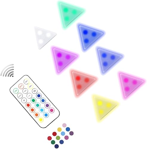 Operitacx Creative RGB Honeycomb Touch Sensor Night Light 13 Color cambiable Lámpara de pared decorativa para dormitorio, sala de estar y pasillos,