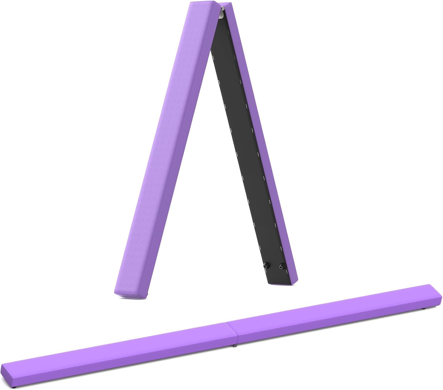 Poutre Gymnastique Pliable Violet 2,1 m 220 LB Simili Cuir Suédé Barre Gymnastique Enfant