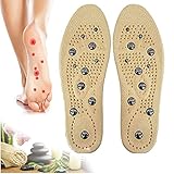 ?【Plantilla multifunción】: Buen soporte del arco y absorción de choque del talón,Alivio del dolor del antepié, Adelgazamiento del cuerpo para mujeres y hombre.La plantilla magnética puede masajear las plantas de los pies, estimulando así los puntos de presión en las plantas de los pies. Mejorar la calidad del sueño.