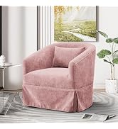 Upholstered Teddy White Swivel Chair, Modern Boucle Sherpa Accent (Living Room, Bedroom, Office)