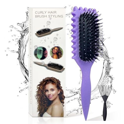 ENGHEK Curly Hair Brush, Bounce Curl Brush for Curl Hair, Curl Defining Brush for Women Men, Detangling Curl Brush Boar Bristle Hair Brush Less Pulling, Hair Separation - 8