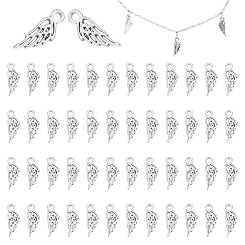 UNICRAFTALE about 50pcs Angel Wings Charms Metal Wing Punk C