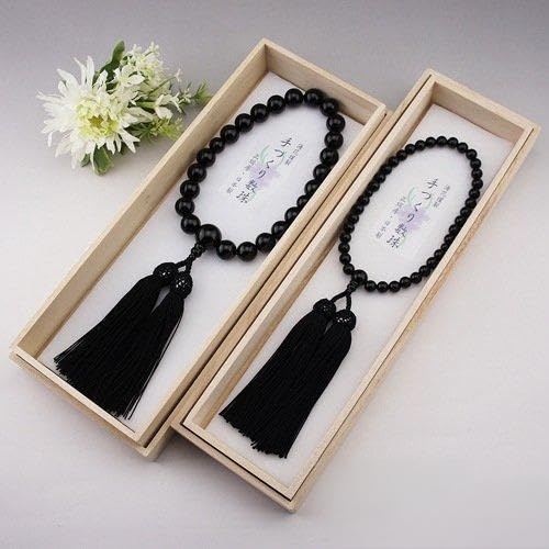 ブラックオニキス ペア数珠セット 正絹房 数珠