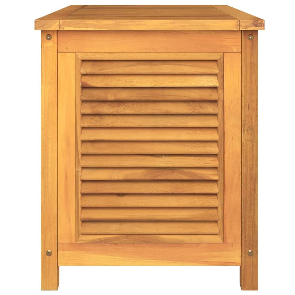 vidaXL Caja de almacenaje de jardín con Bolsa Teca Maciza 90x50x58 cm, Caja de almacenaje, baúl para Mantas, baúl de jardín, baúl de Herramientas