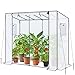 Ohuhu Gewächshaus Tomatengewächshaus für Pflanzen 200x77x170 cm | Stabil & Winterfest | UV Stabilisierte | Begehbares Foliengewächshaus Tomatenhaus mit PE-Abdeckung für Garten & Balkon