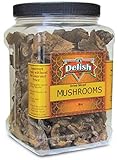 Dried Mushroom Slices (Boletus Luteus) by It's Delish, 8 OZ Jumbo Container | Chilean Sundried Dehydrated and Sliced Mushrooms for Cooking and Flavoring