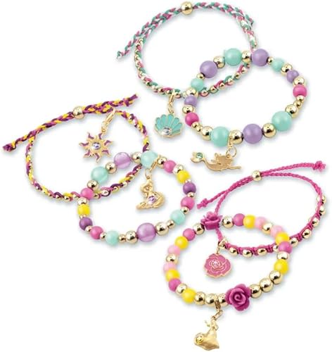 Miniatura 4 de Make It Real Disney Princess Crystal Dreams - Juego de pulseras de cuentas y dijes con cristales de Swarovski, incluye suministros y exclusivo libro