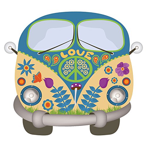 easydruck24de Hippie autocollant Flower-Power-Bus I Peace and Love coloré I Bullli Transporter I kfz_487 Cover