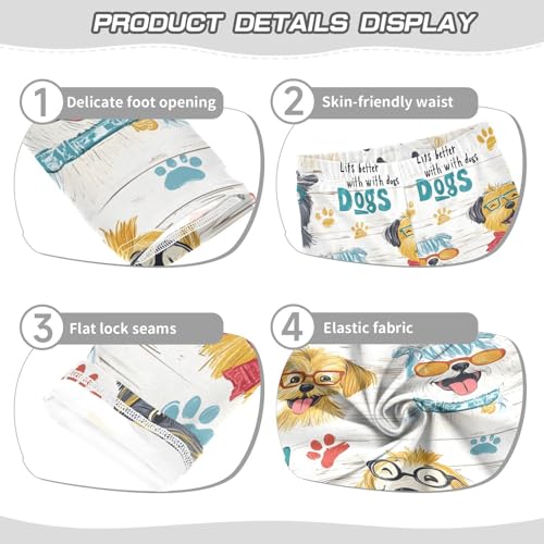 ALAZA Girls' Leggings Children's Yoga Pants Skinny Printed Dance Cartoon Dog Funny Comfortable 4T2