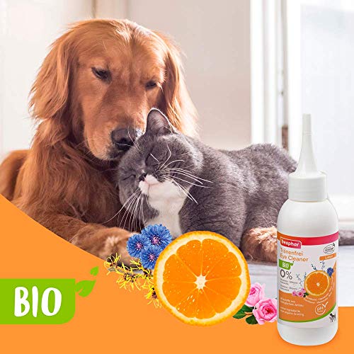 beaphar - Bio Tränenfrei Lotion Für Hunde Und Katzen - Gegen Irritationen im Augenbereich - Mit 99% Natürlichen Inhaltsstoffen - ECOCERT - 0% Parabene, Sillikone, Farbstoffe - PH-Neutral - 100 ml