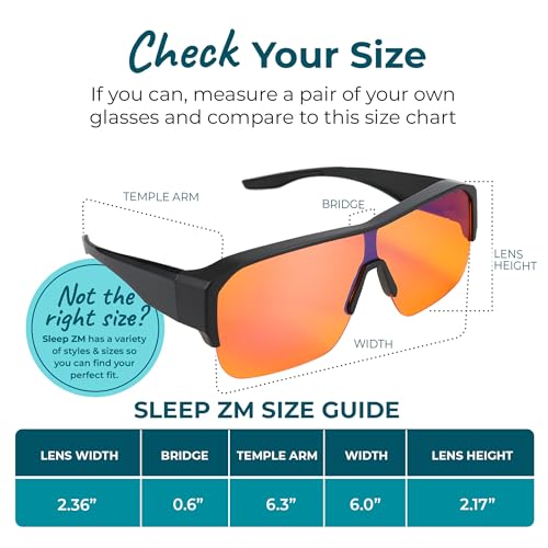 Image of Sleep ZM Blue Light Blocking & Light Sensitivity Fitover Glasses - 14 Lens Types for Comfort, Relaxation, Sleep & Relief