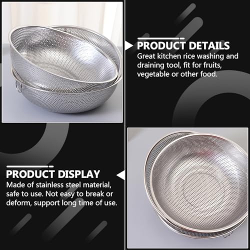 Colador de acero inoxidable para lavar arroz y frutas miniatura 7