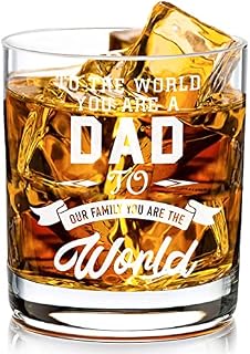 Gifts for Dad Whiskey Glass, Personalised Whiskey Glass Gifts for Father's Day from Son and Daughter, Brithday, Anniversary for Men, Dad, Husband, Grandpa, Best Dad Gifts With Gift Boxes - 10 Oz