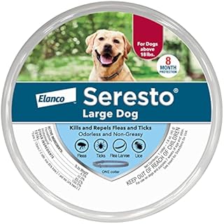 Seresto Flea and Tick Collar for Dogs, 8-Month Flea and Tick Collar for Large Dogs (Over 18 Pounds), 1 Pack