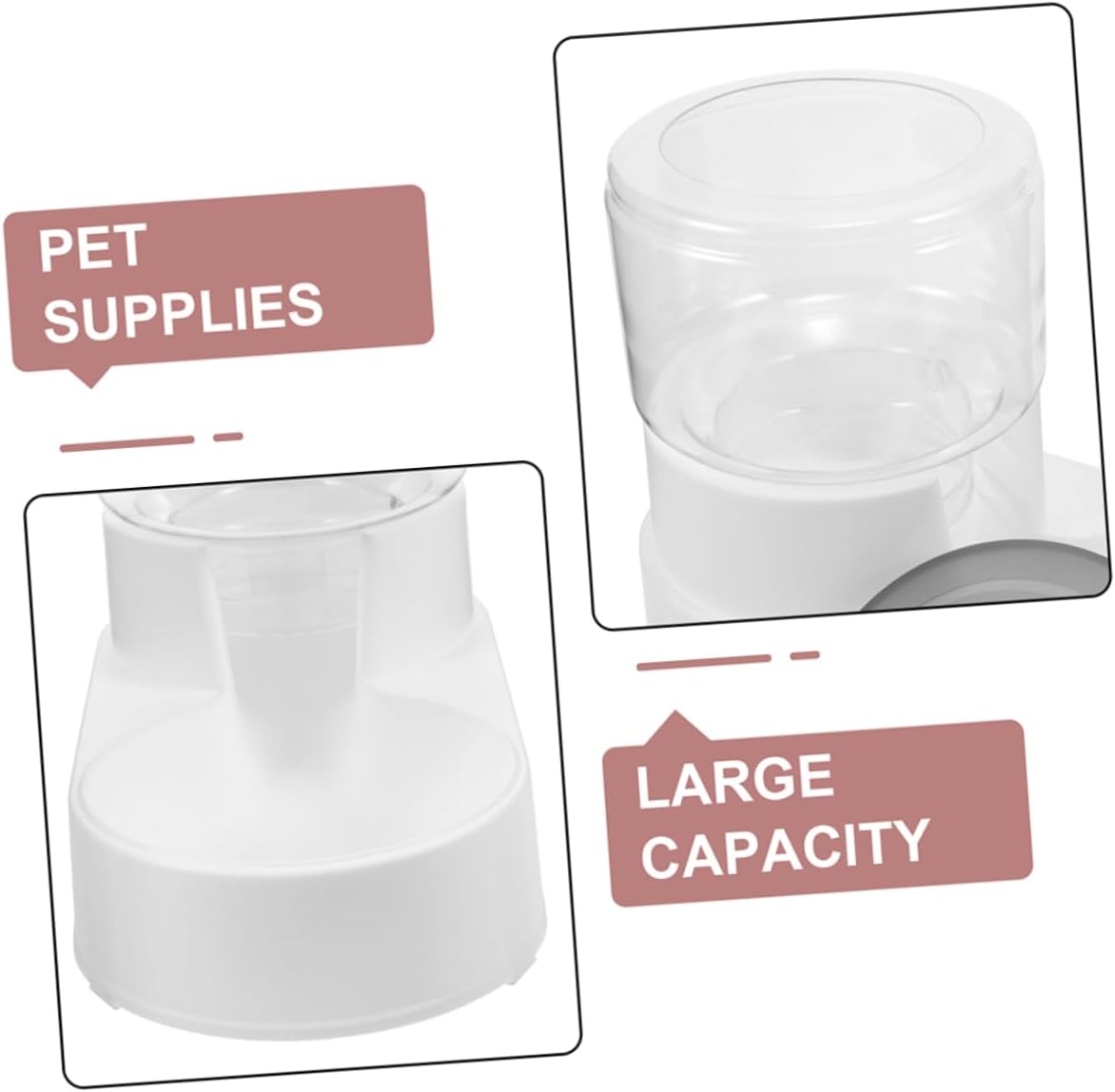 Totority 2pcs Automatic Feeder Water Dispenser No Spill Bowl for Cats Dogs Gravity Feeding Pet Feeder Bowl Dispenser