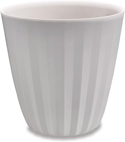 Crescent Garden Maceta plisada, maceta grande para exteriores e interiores, 19 pulgadas (blanco alpino)