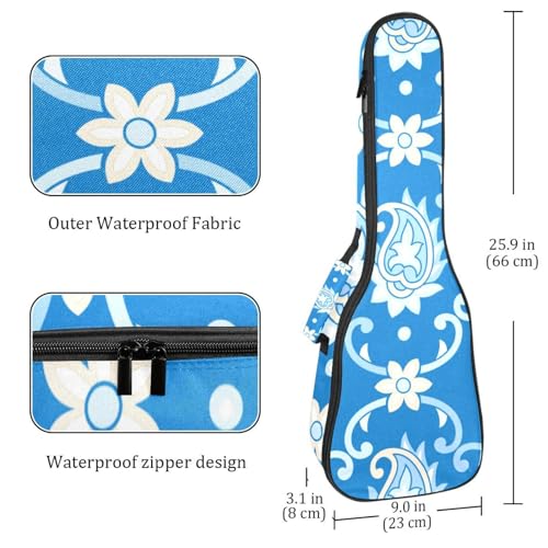 JRHEJTHH Housse imperméable durable pour ukulélé avec épaules réglables pour ukulélé de 53,3 cm, 58,4 cm, 61 cm, rembourrage épais, motifs texturés élégants – Bleu, Multicolore., - Les Beatles, Paul McCartney, John Lennon, RIngo Starr, George Harrison JRHEJTHH Housse imperméable durable pour ukulélé avec épaules réglables pour ukulélé de 53,3 cm, 58,4 cm, 61 cm, rembourrage épais, motifs texturés élégants – Bleu, Multicolore., – Image 5