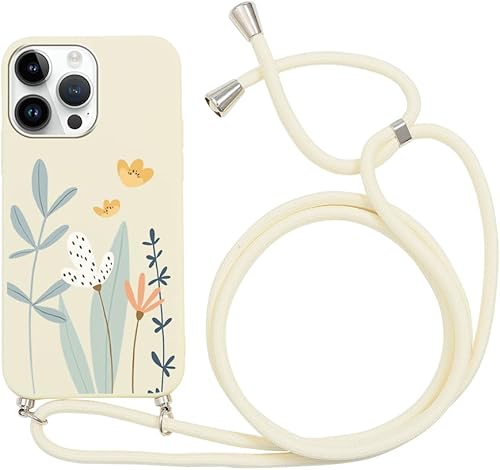 Yoedge Funda con Cuerda para iPhone 12 Pro Max 6,7", Suave TPU Silicona Carcasa 